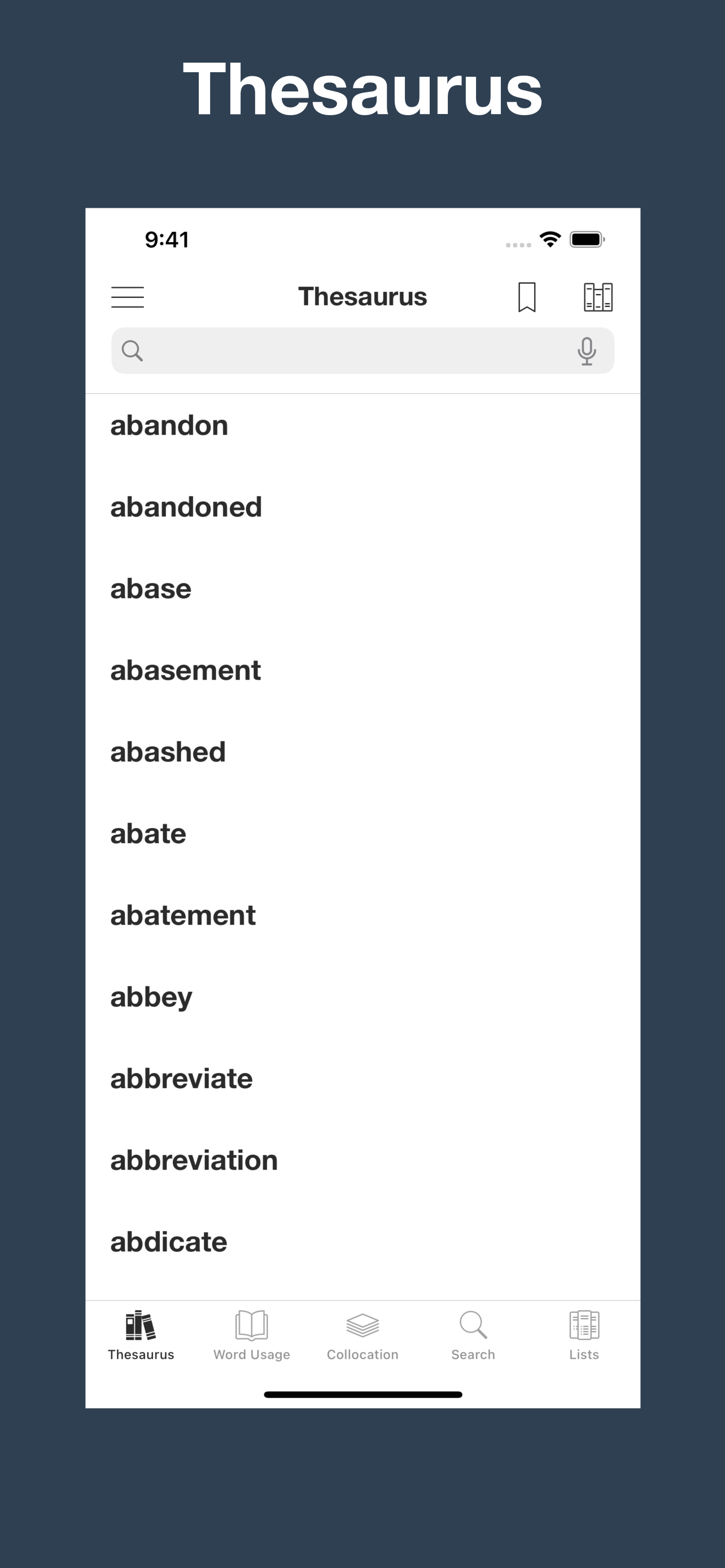 Vocabulary Builder: thesaurus,