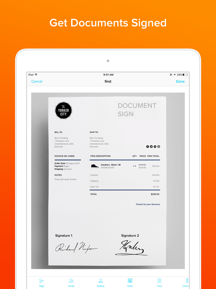 Sign Documents and PDF Signature