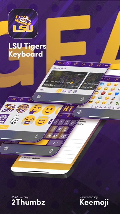 LSU TIGERS Keyboard by 2Thumbz