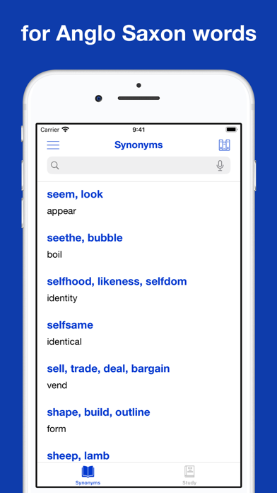 Latin-derived Synonyms Screenshot