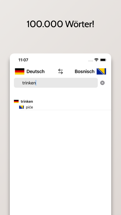 Bosnisch-Deutsch Wörterbuch Screenshot