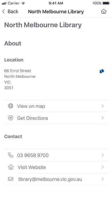 City of Melbourne Libraries Screenshot