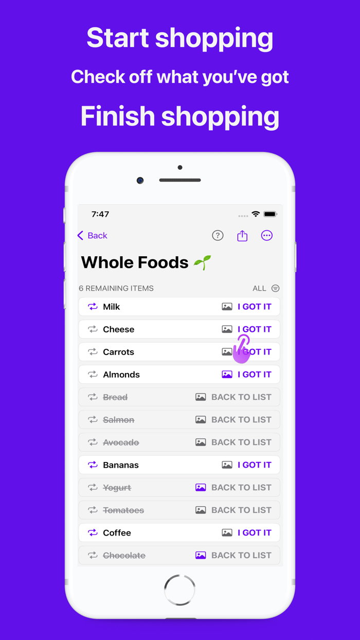 Shopping List for Whole Family