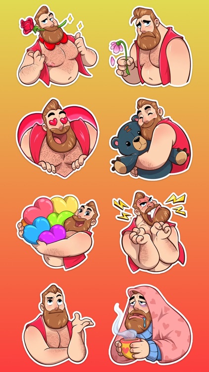 Big Bearded Man Stickers