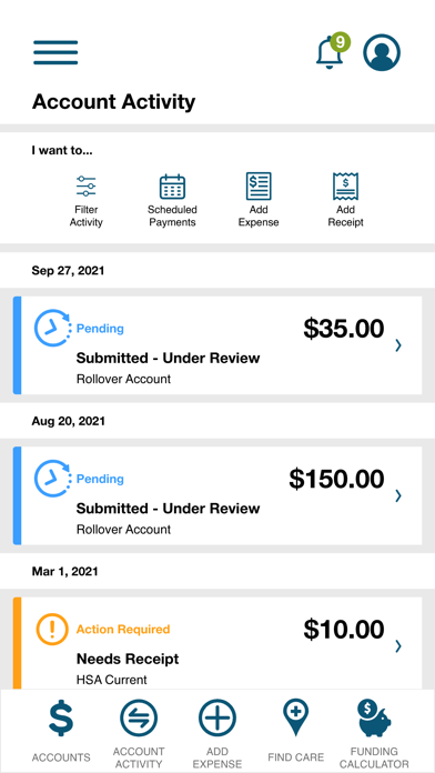 BlueSolutions Spending Screenshot