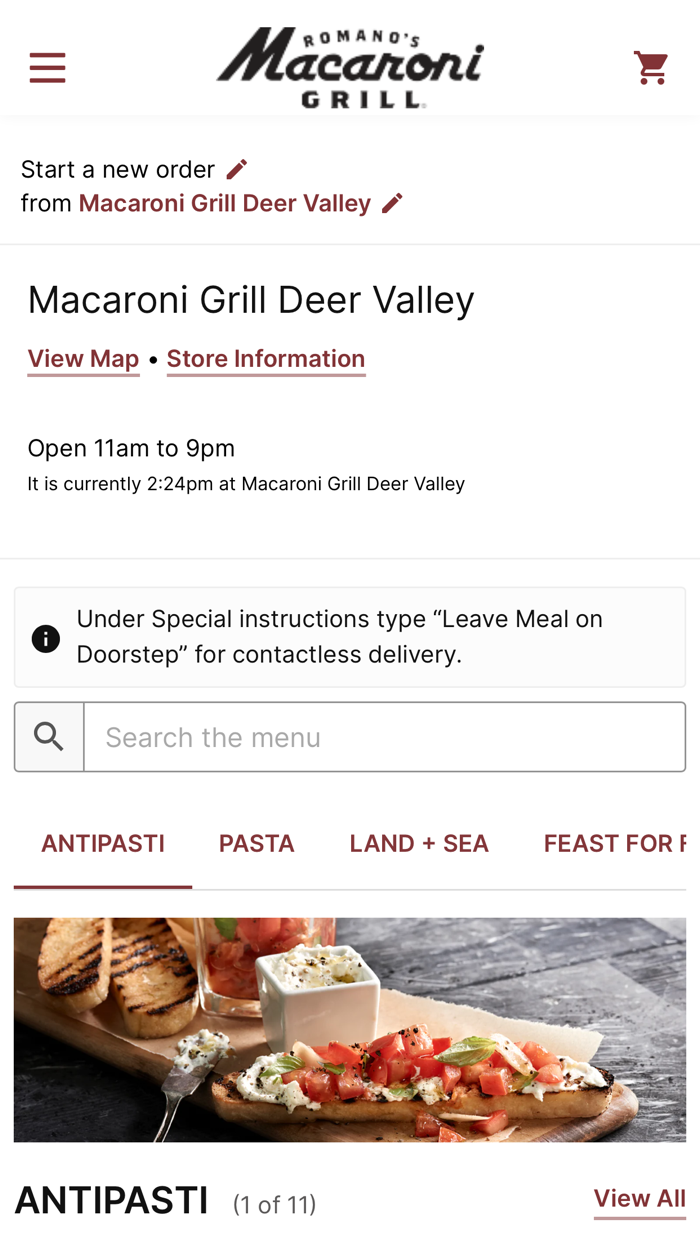 Macaroni Grill Ordering