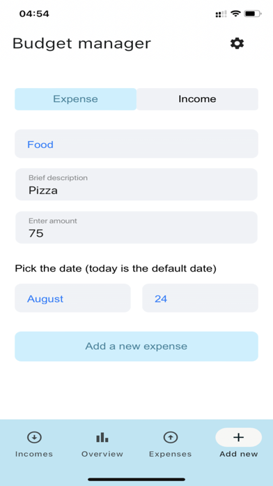 Turenko's Budget Manager App Screenshot