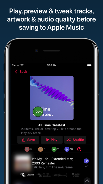 Screenshot #3 pour Playlisty for Apple Music