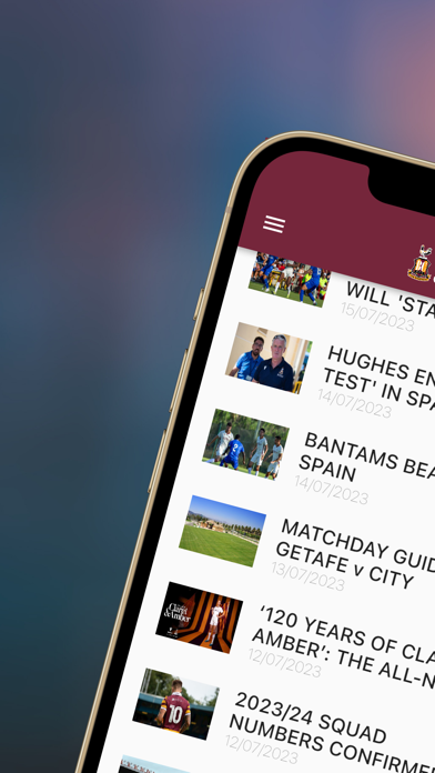 Bradford City AFC App Screenshot