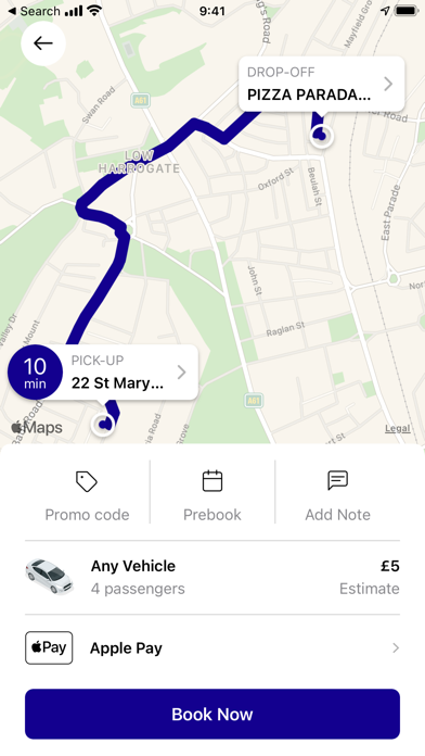 Blueline Taxis Harrogate. Screenshot