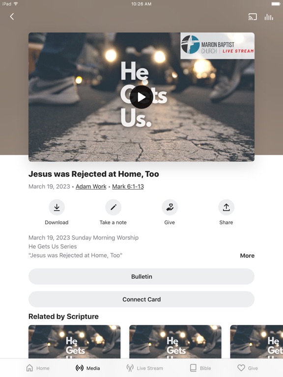 Marion Baptist Church SC iPad screenshot 3 - Lifestyle app