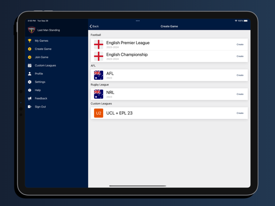 Tippd - Last Man Standing iPad screenshot 5 - Sports app
