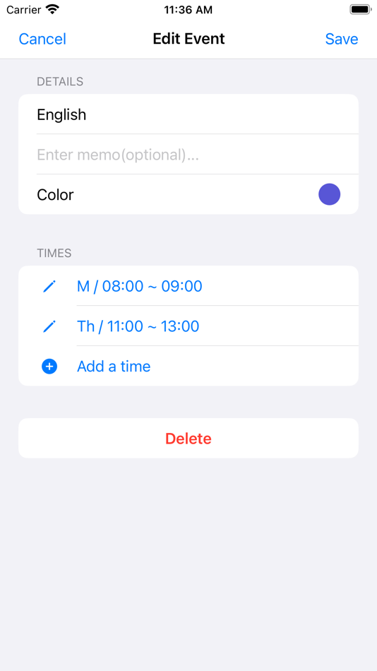 #2. Timetable ClassTable (iOS) 由: Jordan Holland