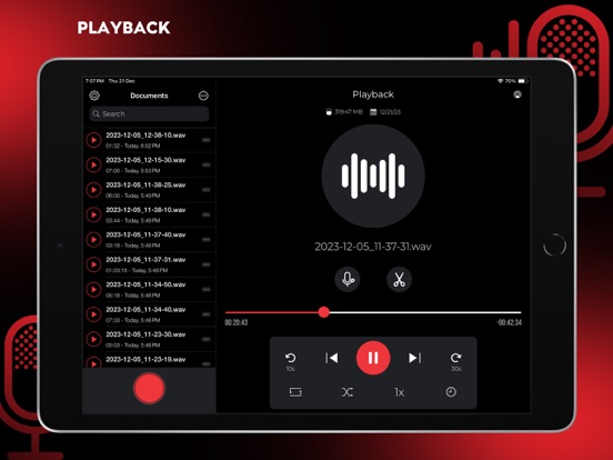 Audio Recorder Pro and Editor iPad app afbeelding 3