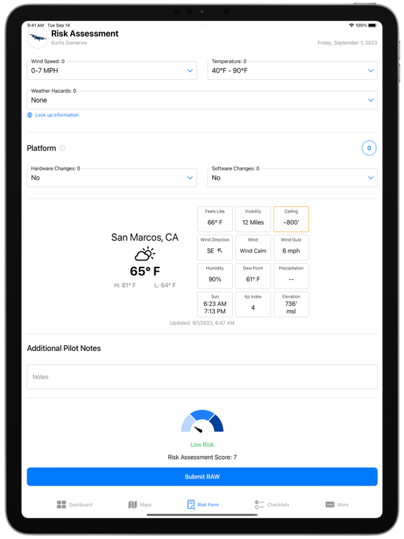 Tailboard UAS iPad screenshot 4 - Utilities app