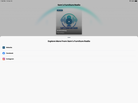 Sam's Furniture Radio iPad screenshot 3 - Music app