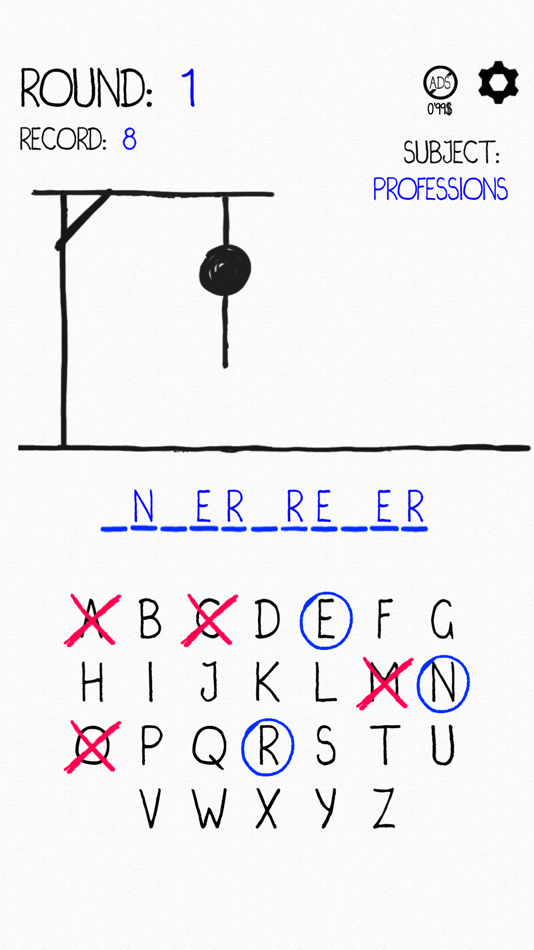 #5. Hangman Word Quest (iOS) 来自: One Up Games Studio