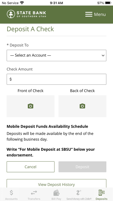 SBSU-State Bank Southern Utah Screenshot