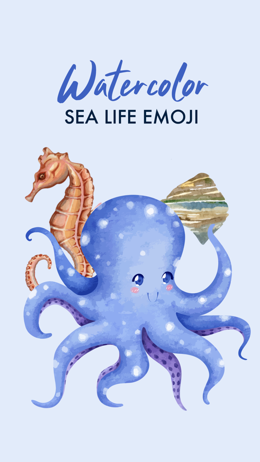 Watercolor Sea Life Emojis - 1.2 - (iOS)