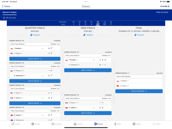 US Open Tennis Championships iPad app afbeelding 10