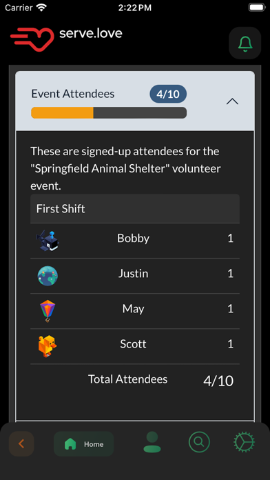 Serve.Love iPhone screenshot 4 - Social Networking app