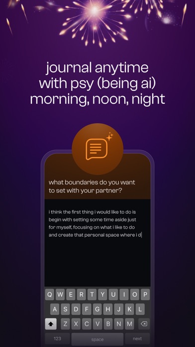 being: ai therapy, CBT journal Screenshot