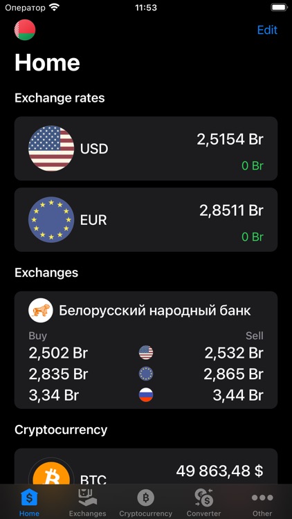 Exchange rates of Belarus