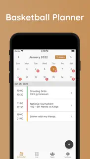 basketball schedule planner iphone screenshot 1