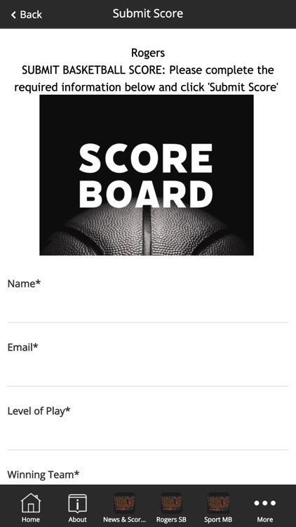 Basketball Manitoba Scoreboard