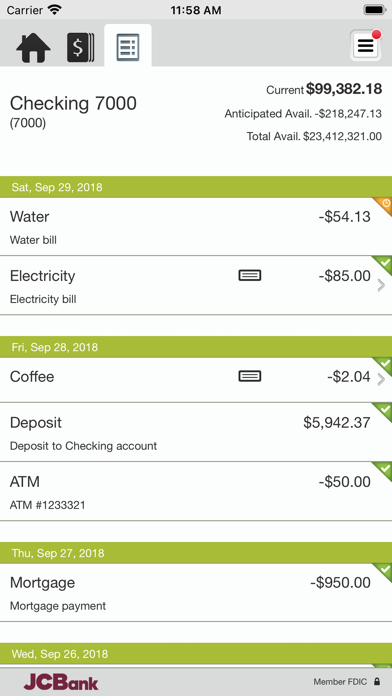 JCBank Mobile Business Banking Screenshot
