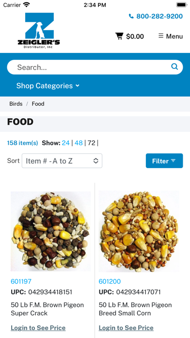 Zeiglers Distributor Screenshot
