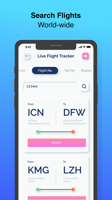 Live Flights Tracker Screenshot