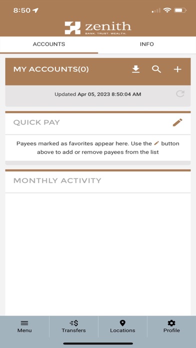 Zenith Bank & Trust Screenshot