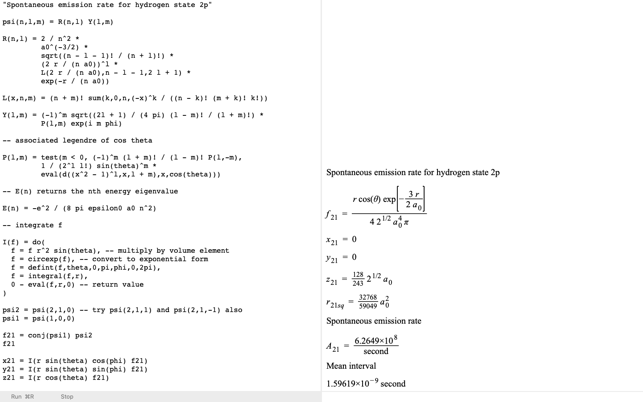 ‎Eigenmath Screenshot