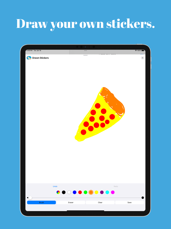 Drawn Stickers iPad screenshot 2 - Stickers app