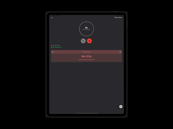 Multi Kitchen Timers and Recipes