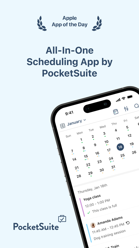 #1. PocketSuite - Schedule Clients (iOS) By: PocketSuite, Inc.