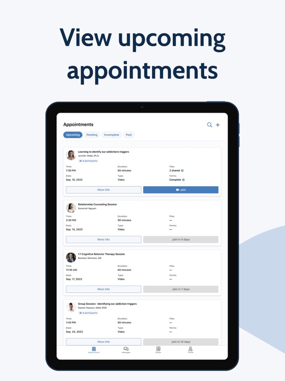 MHBHC Client Portal iPad screenshot 3 - Medical app