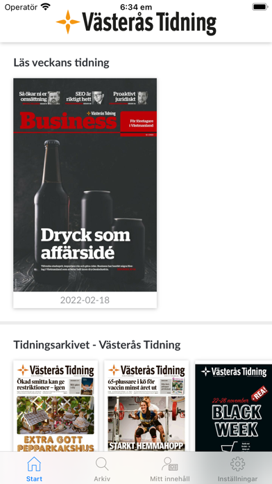 Västerås Tidning e-tidning Screenshot
