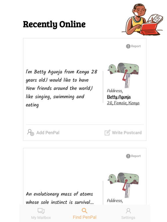 Online PenPals : GoLetters iPad screenshot 4 - Social Networking app