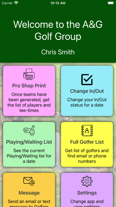 A&G Golf App Screenshot