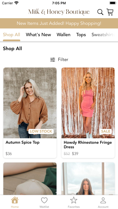 Milk & Honey Boutique Screenshot