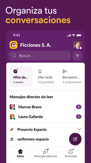 Captura de pantalla de Slack en iPhone 2
