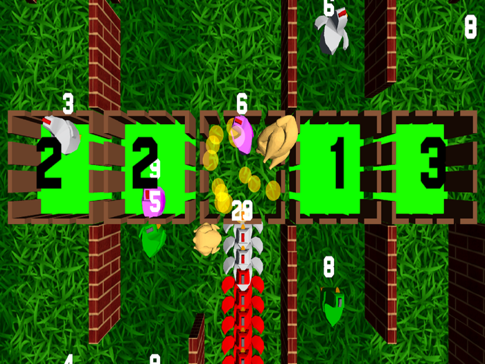 Hit Chickens Line 3D