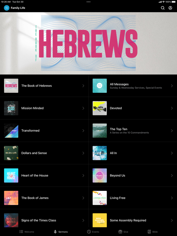 Family Life Church Lafayette iPad screenshot 2 - Lifestyle app