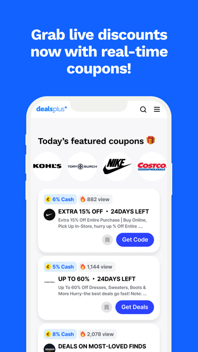 Deals+ Cashback & Free Coupons Screenshot