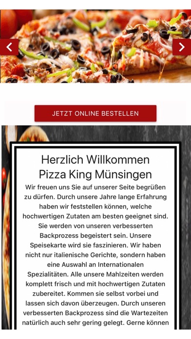 Pizza King Münsingen Screenshot