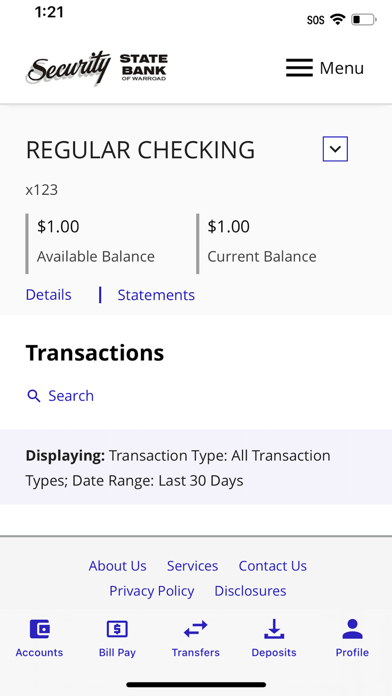 Security State Bank Warroad Screenshot