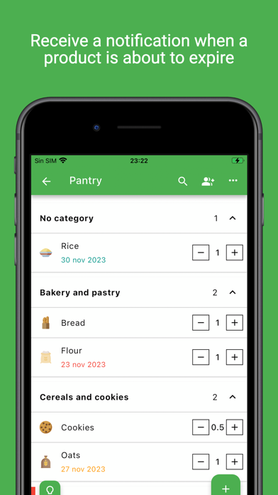 Grocery shared list and pantry Screenshot