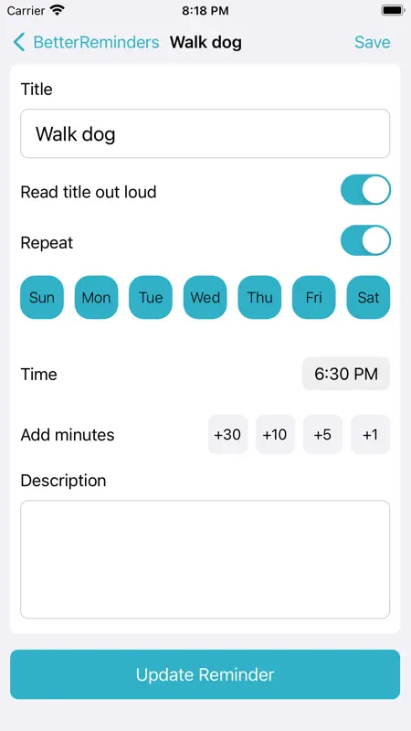 BetterReminders screenshot 2 of 3